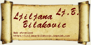 Ljiljana Bilaković vizit kartica